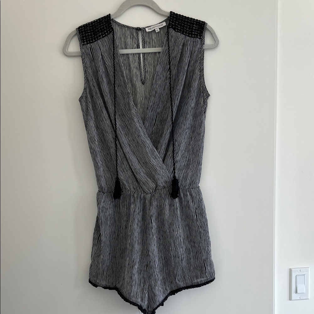 Heartloom Black and White Striped Sleeveless Top